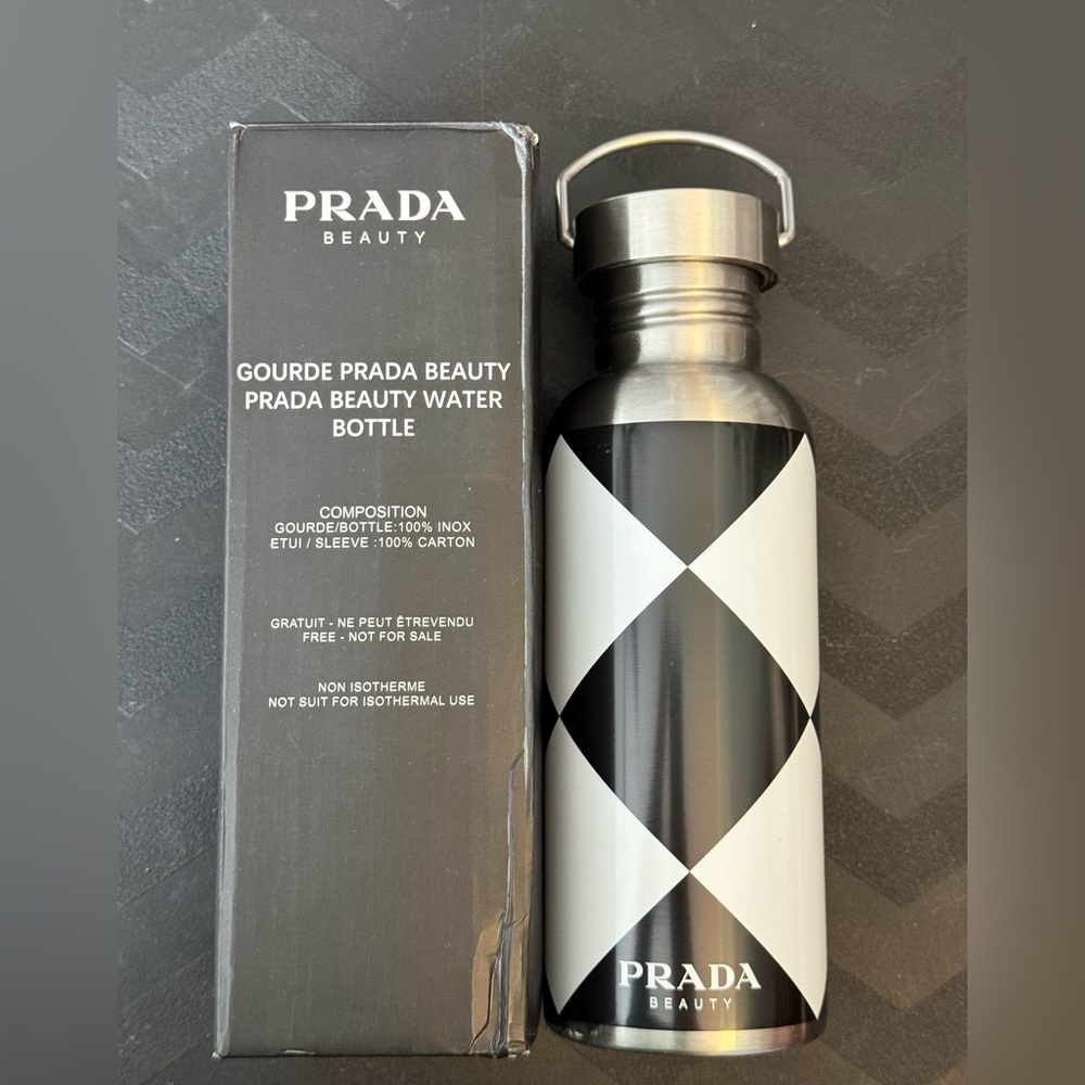 Prada Beauty Black and White Water Bottle